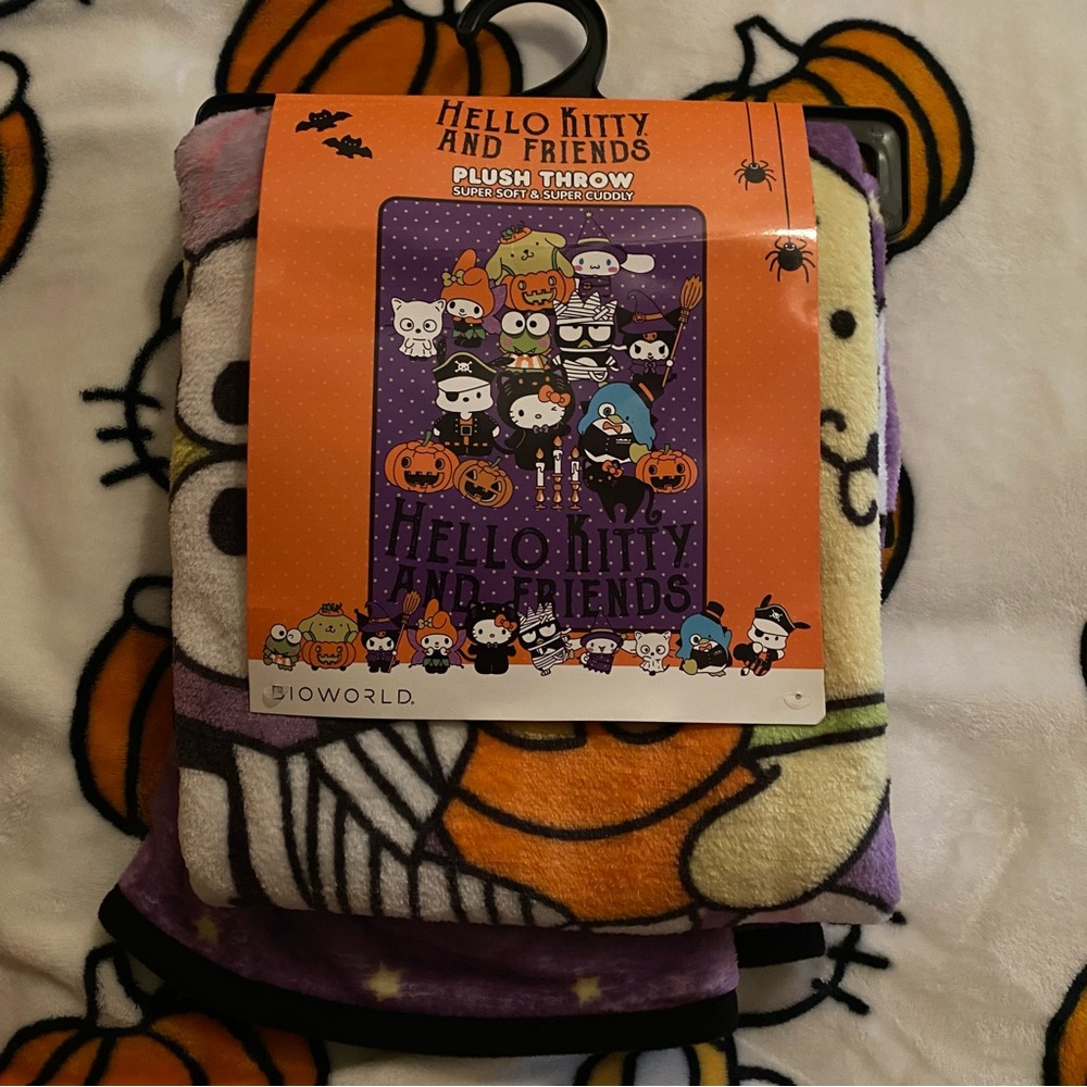 hello kittu halloween throw blanket